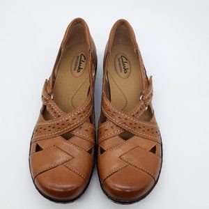 Clarks Bendables Womens Size 9N Tan Leather Shoes